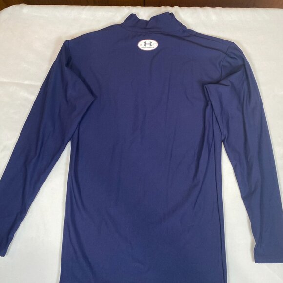 Under Armour Long Sleeve Mock Turtleneck L Nylon Blue Activewear Shirt - Picture 5 of 6